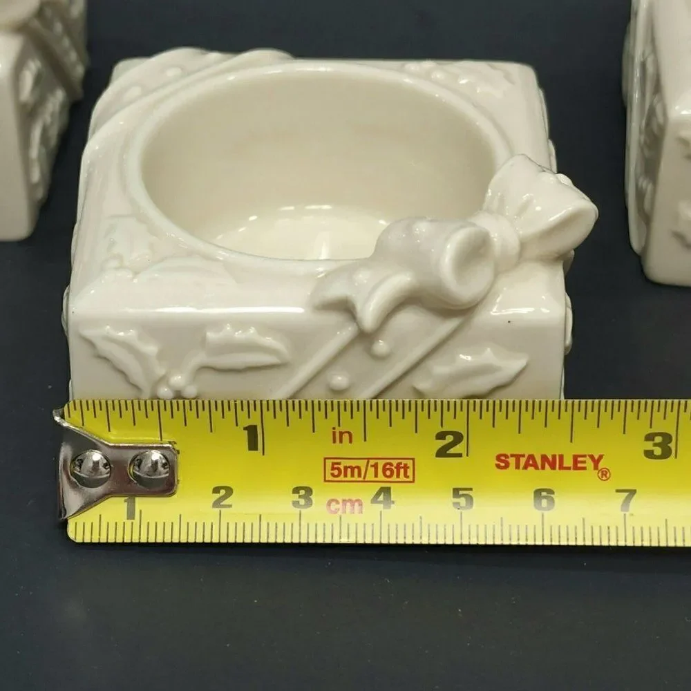 ‎3 Lenox Ivory Candle Holder Tea Light Votive Holidays
